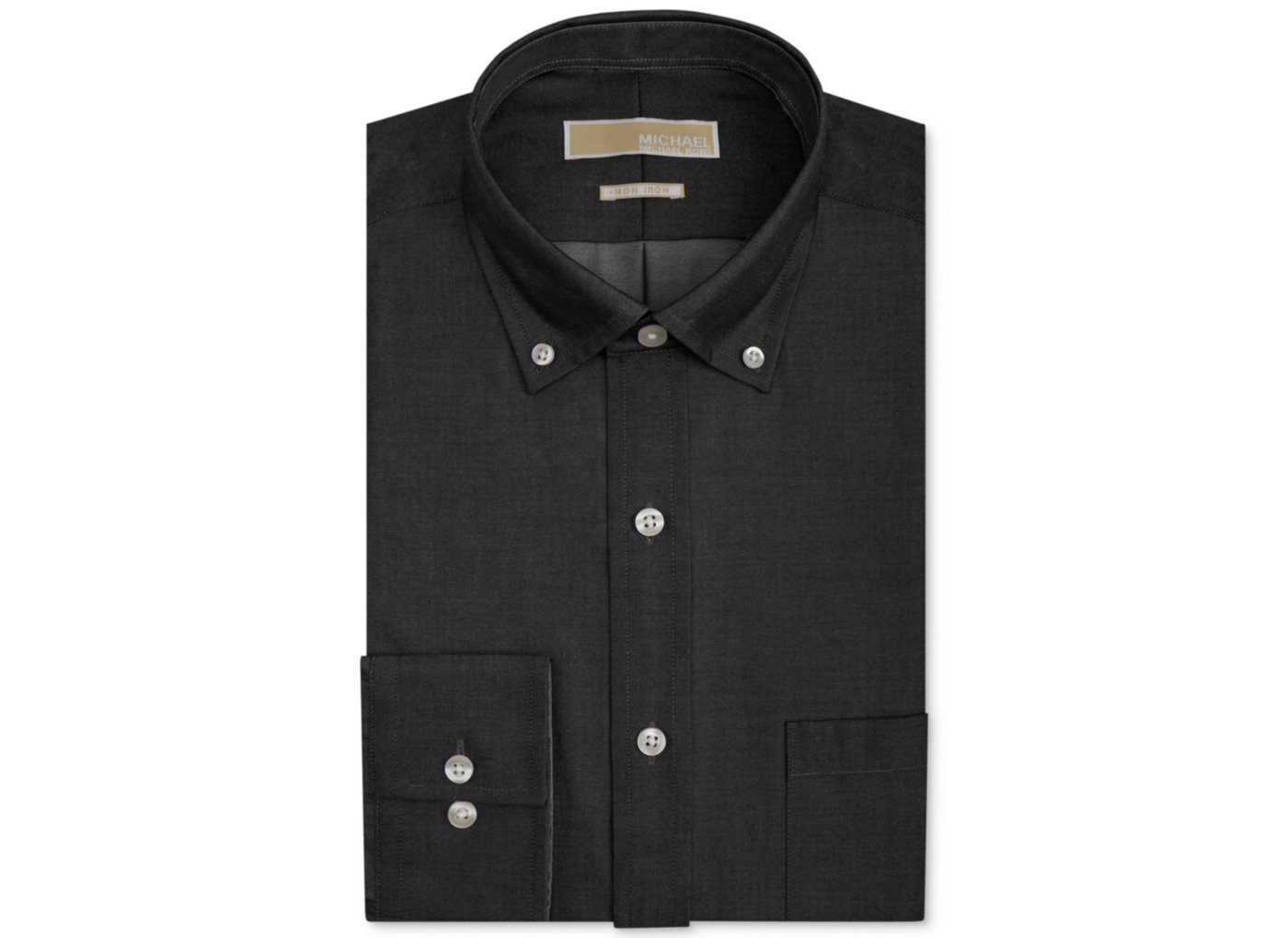 Michael Michael Kors Non-Iron Black Lightweight Solid Dress Shirt